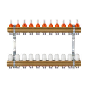 Rozdzielacz mosiężny do podłogówki ogrzewania podłogowego 11 obwodów