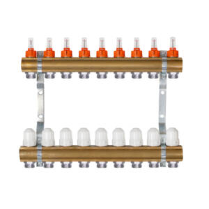 Rozdzielacz mosiężny do podłogówki ogrzewania podłogowego  9 obwodów